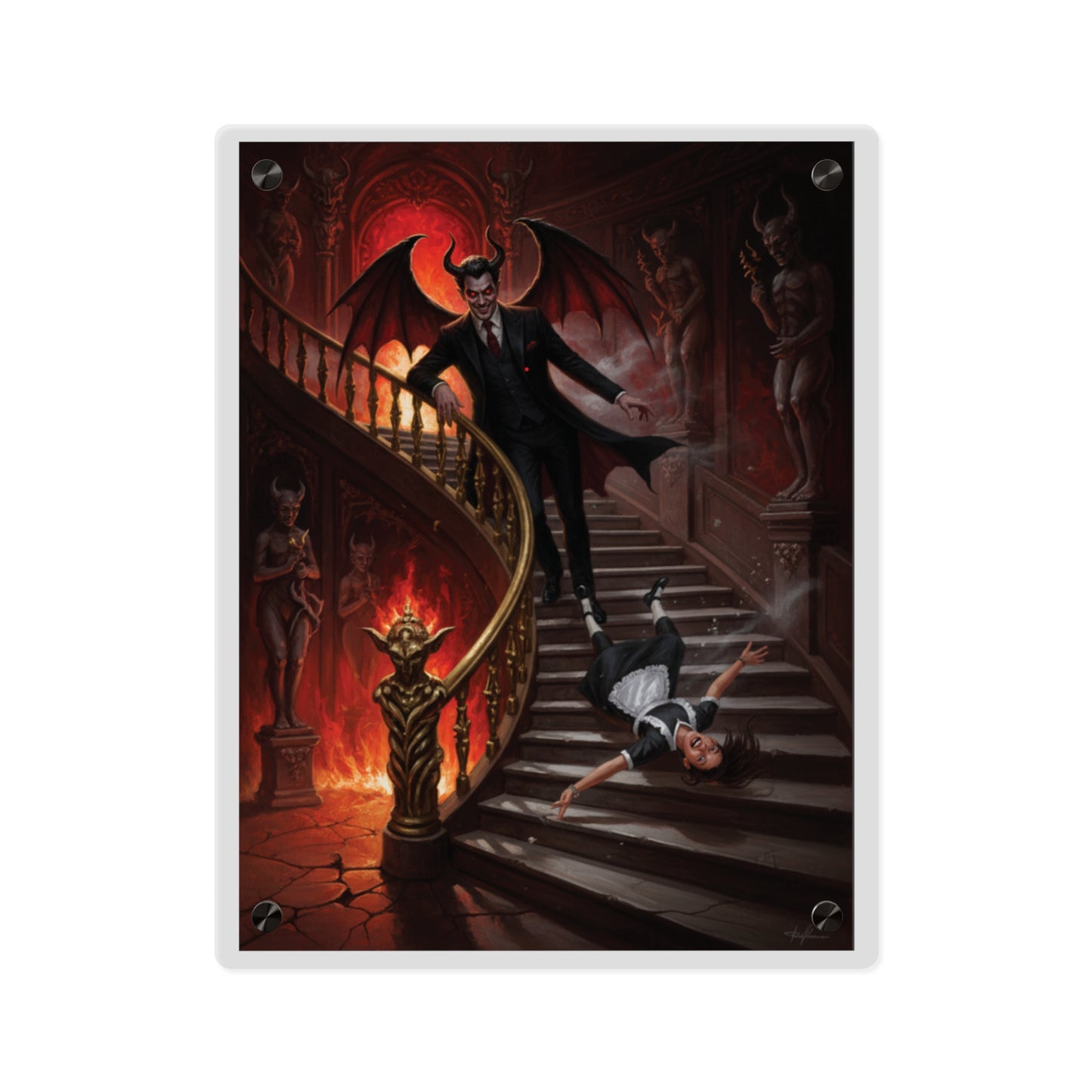 Acrylic Wall Art Panel - devil and maid