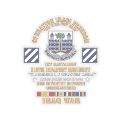 Kiss-Cut Stickers -  Army -  Operation Iraqi Freedom, 1st Bn, 118th  Infantry Regiment - 3rd Inf Division w IRAQ SVC