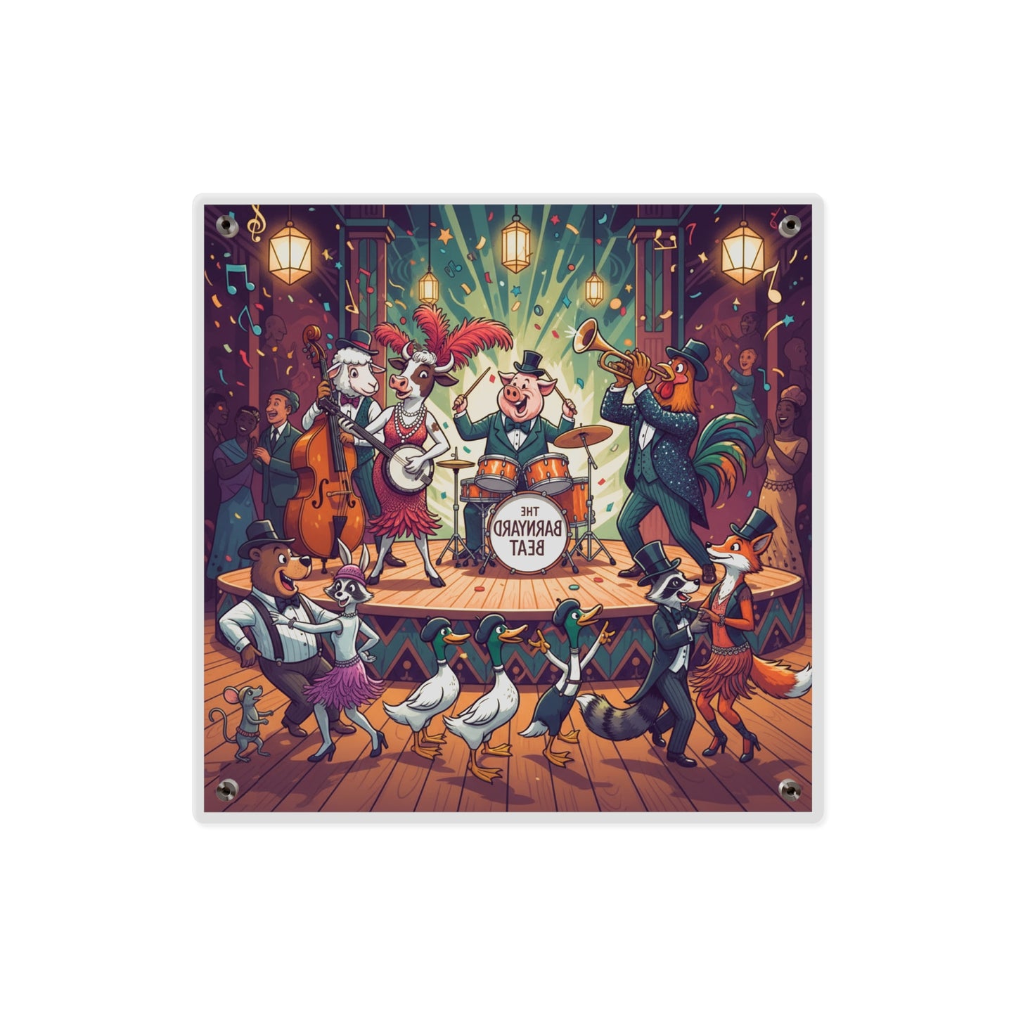 Acrylic Wall Art Panel - Farm Band Dance