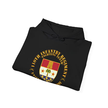 Unisex Heavy Blend™ Hooded Sweatshirt - Army - 110th Infantry Regiment - Fighting Tenth - DUI - w Rgt Sep X 300