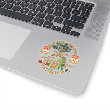 Kiss-Cut Stickers - Army - Vietnam Combat Veteran w  15th Cavalry Regiment - Armored Cav w VN SVC