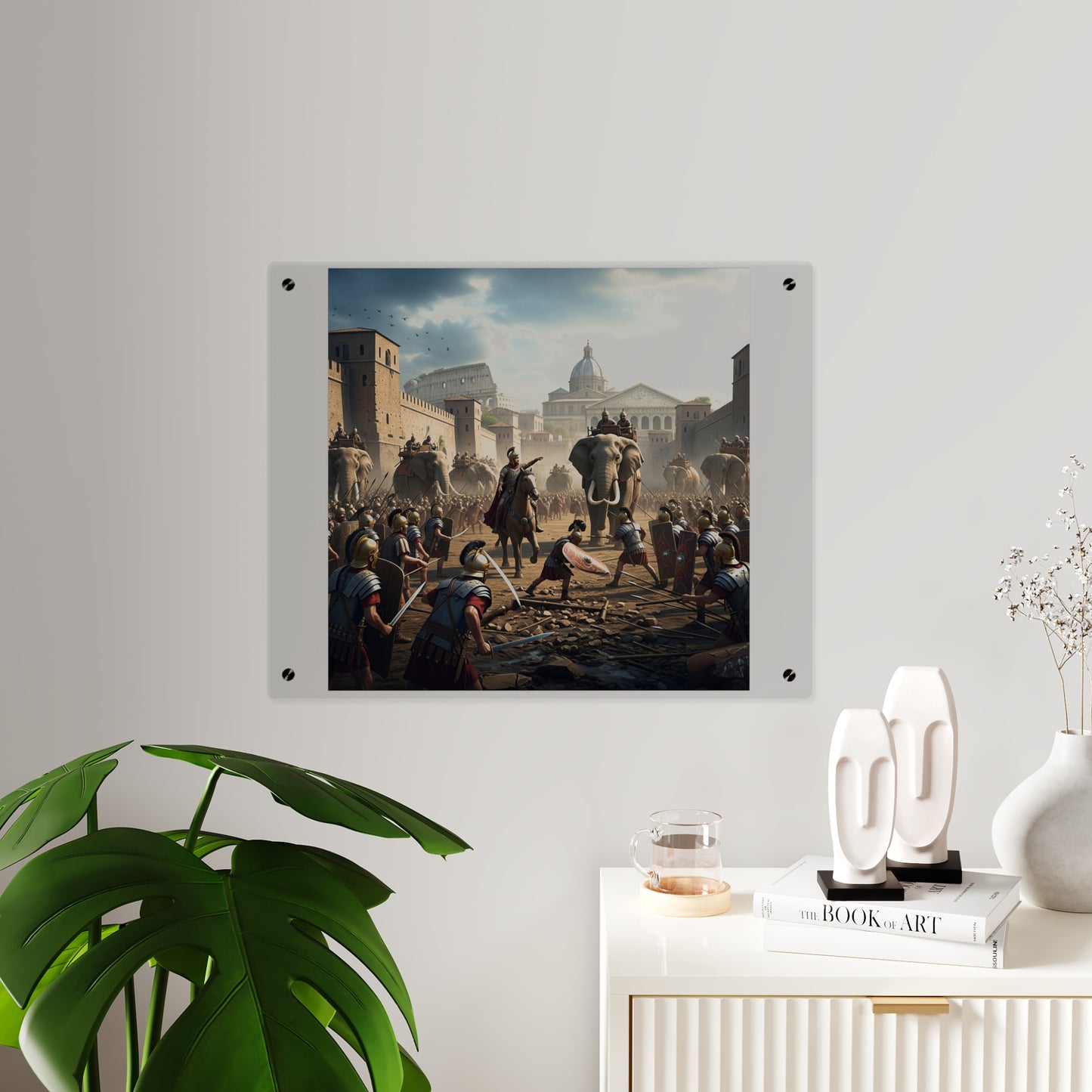 Acrylic Wall Art Panel - Hannibal Battling the Roman Legions as he Enters Rome