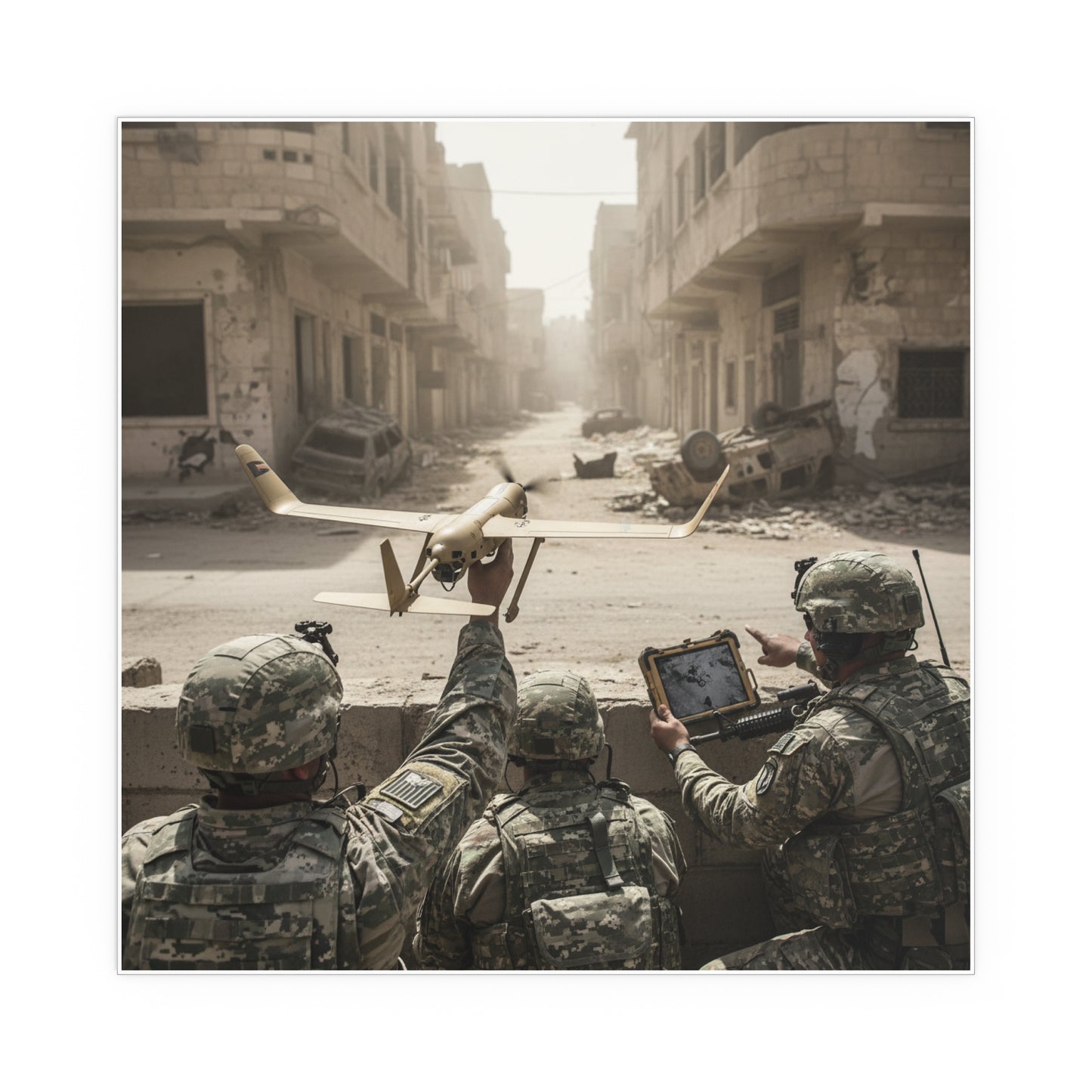 Indoor and Outdoor Silk Posters - UAV Raven in Iraq war