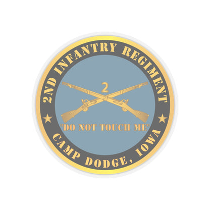Kiss-Cut Stickers - Army - 2nd  Infantry Regiment Branch - Do Not Touch Me -  Camp Dodge, Iowa