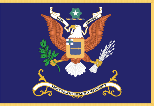 Rectangle Flags - Army - Regimental Colors - 36th Infantry Regiment  - DEEDS NO WORDS X 300