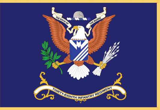 Rectangle Flags - Army - Regimental Colors - 38th Infantry Regiment  - THE ROCK OF THE MARNE X 300