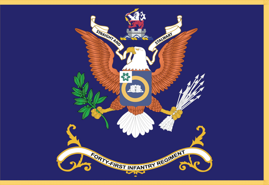 Rectangle Flags - Army - Regimental Colors - 41st Infantry Regiment  - STRAIGHT AND STALWART X 300