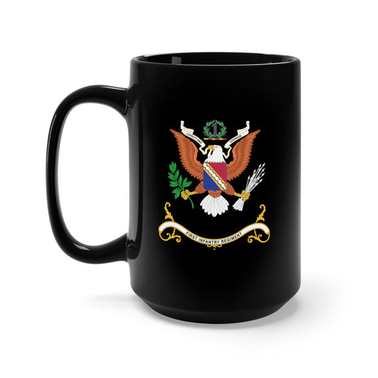 Black Mug 15oz - Regimental Colors  - 1st Infantry Regiment  X 300