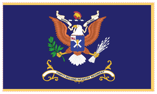 Rectangle Flags - Army - Regimental Colors - 32nd Infantry Regiment - Against All Odds