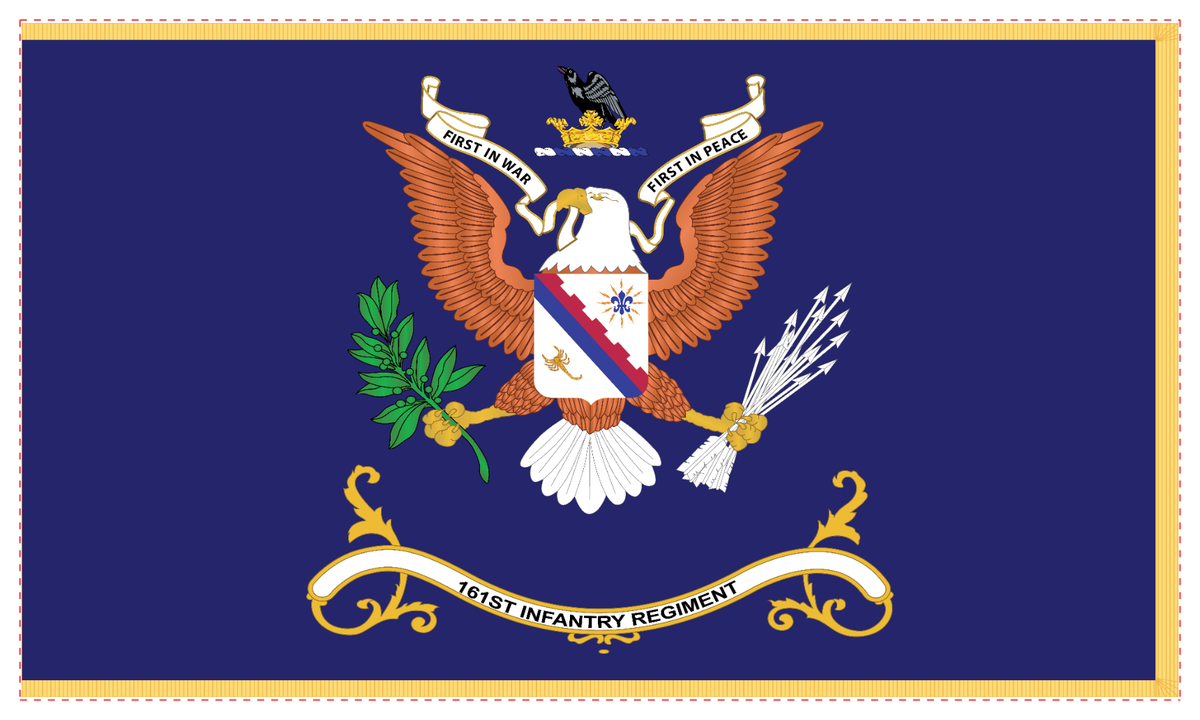 Rectangle Flags - Army - Regimental Colors - 161st Infantry Regiment - First in War, First in Peace