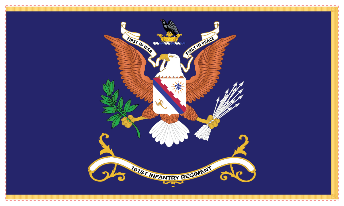 Rectangle Flags - Army - Regimental Colors - 161st Infantry Regiment - First in War, First in Peace